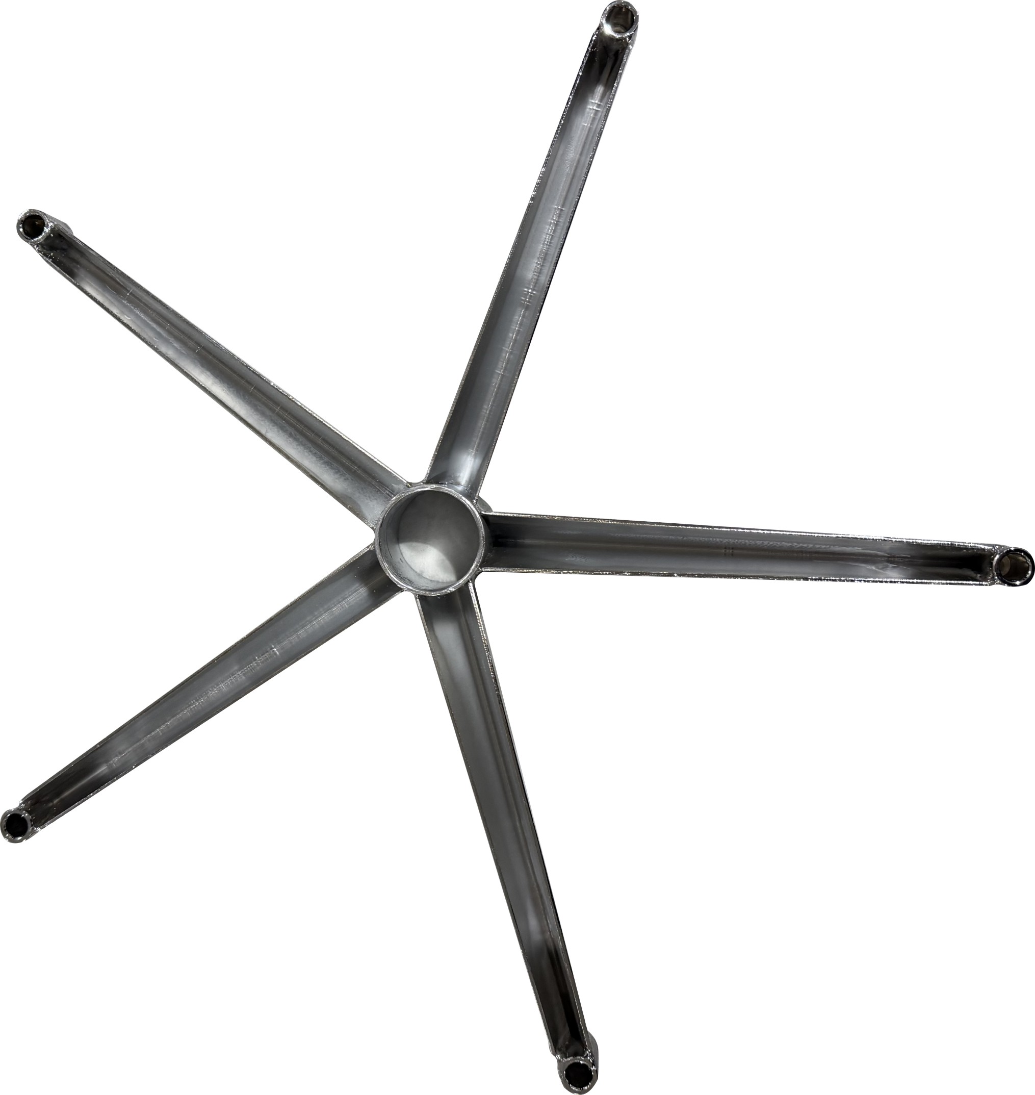 Affected chair base with smooth round tubular legs